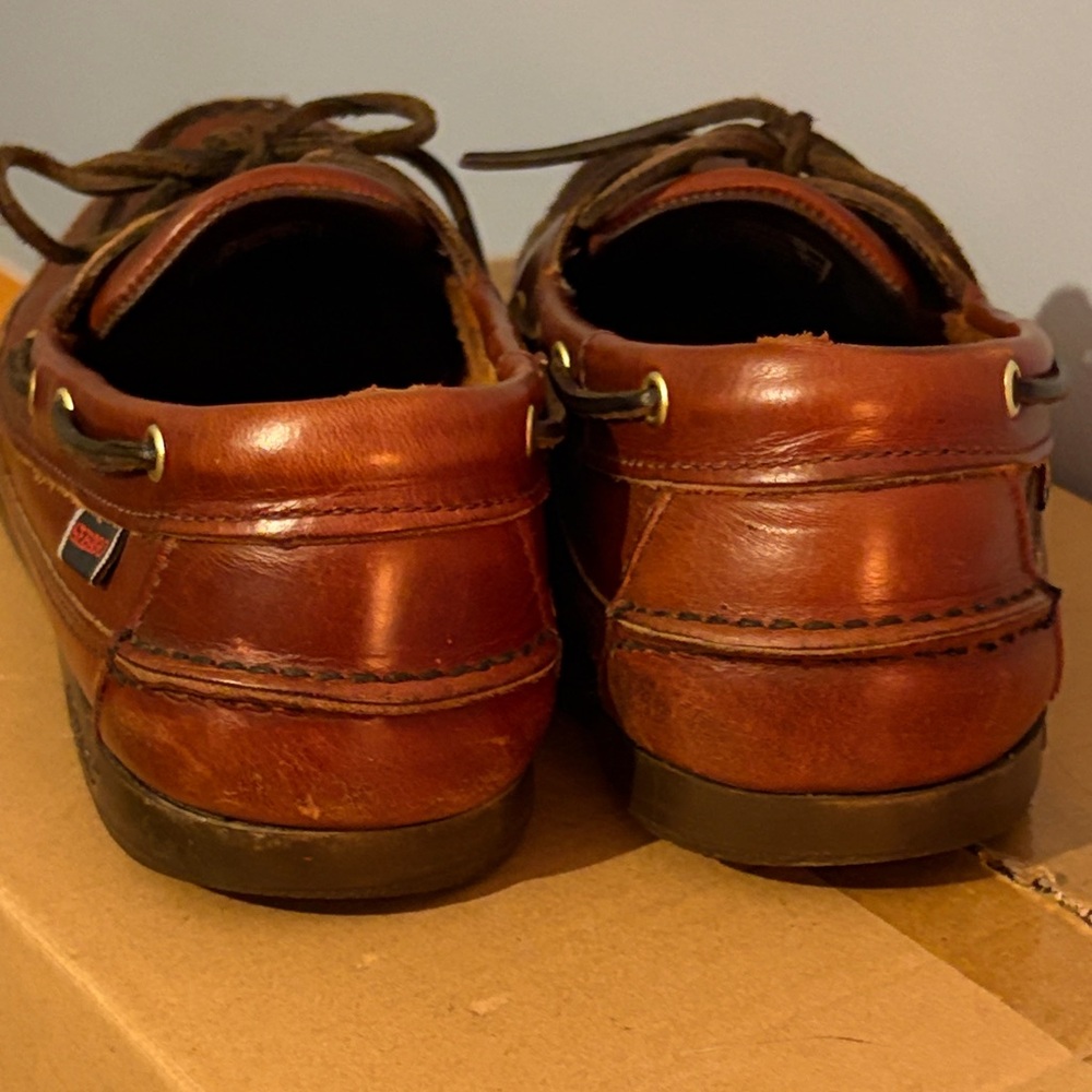 Sebago Rich Brown Leather Boat Shoes - Picture 4 of 6